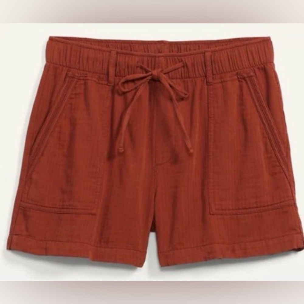 Old Navy rust drawstring cotton shorts size medium